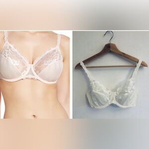 Simone Perele 32E DD AMOUR Natural Ivory Lace Full Cup bra NWOT